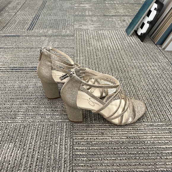 Gold Sequined Heels with zippers - New, Never Worn! - Picture 2 of 2